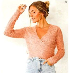 LE LIS Surplice Cropped Sweater. NWOT.